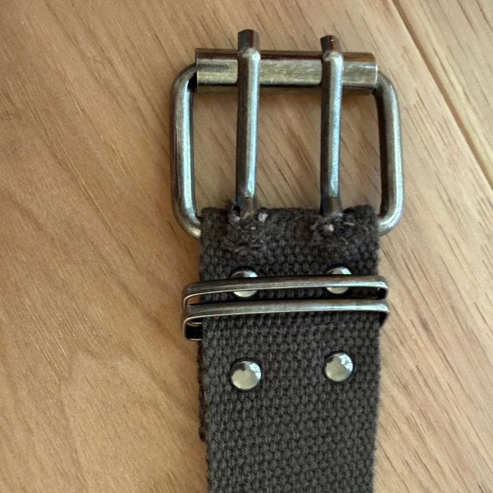 Canvas Double Grommet Belt Womens Olive Green Punk Skater Utility 42 Inch